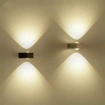 6W do DIODO emissor de dupla cabeça de lâmpada de parede moderna de interiores a decoração do hotel luz sala, quarto-de-cabeceira corredor Candeeiro Ilumina a lâmpada