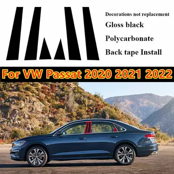 6pcs/Set Carro da Janela da Porta de Pilar Posts Preto Brilhante Pilar de Moldagem Tampa de acabamento Para VW Passat 2020 2021 2022