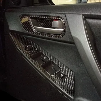 A Fibra de carbono Tampa do controle Central da engrenagem queixo painel adesivo decorativo Para Mazda 3 BL 2010-2015 de Carbono Tampa Adesivo Acessórios 4