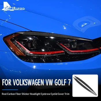 A Fibra de carbono para Volkswagen VW Golf 7 MK7 GTI 2013-2017 Carro Farol Farol Tampa Guarnição Pálpebras Sobrancelha Adesivo Acessórios