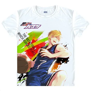 Anime Kuroko no Basket Kagami Taiga, Kise Ryota, Midorima Cool T-Shirt camiseta de Verão de Manga Curta Tops Unisex Cosplay S-XXL