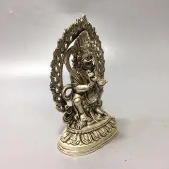 Antigo Tibete o Budismo bronze cobre de branco e prata dourada (Vajra Buda) Mahakala deus, Buda, Ganesha Estátua decoração home 3