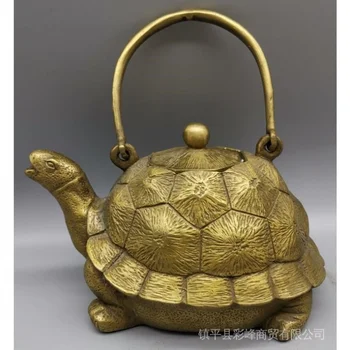 Archaize o bronze tartaruga bule de artesanato estátua 0