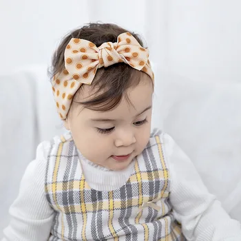 Bebê Cabeça Vintage Meninas Arcos Headwrap Impressão Infantil Outono Inverno Turbante Bonito Da Criança Macio Hairbands Novo 0