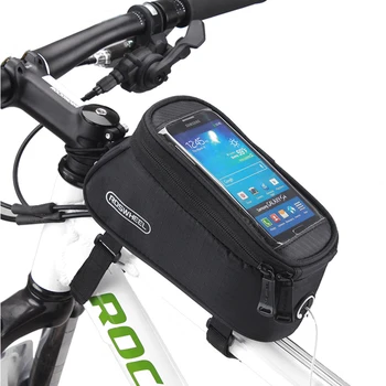 Bicicleta Sacos de Tela de Toque de Ciclismo Frontal Superior da estrutura em Tubo de Selim Moiblephone Sacos de Bolsa Para iPhone Samsung Telemóveis 1