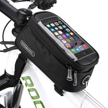 Bicicleta Sacos de Tela de Toque de Ciclismo Frontal Superior da estrutura em Tubo de Selim Moiblephone Sacos de Bolsa Para iPhone Samsung Telemóveis 2