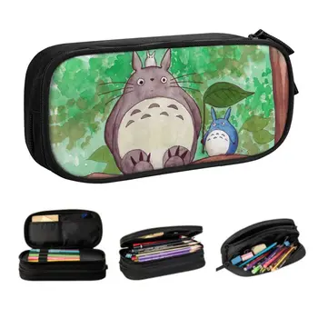 Bonito Ghibli Vizinho Totoro Crianças estojo de Lápis para Meninas Meninos de Grande capacidade de Armazenamento de Lápis de Bolsa de papel de carta