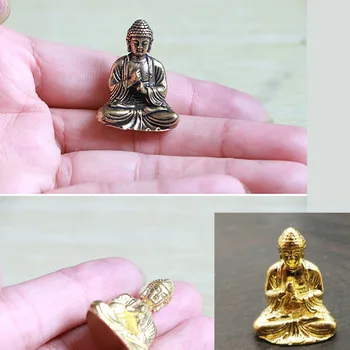 Bronze Puro Miniatura De Shakyamuni Buda, Decoração De Casa, Decoração Estatueta Em Miniatura Miniaturas Ornamento Estátua De Decoração De Casa De Atacado