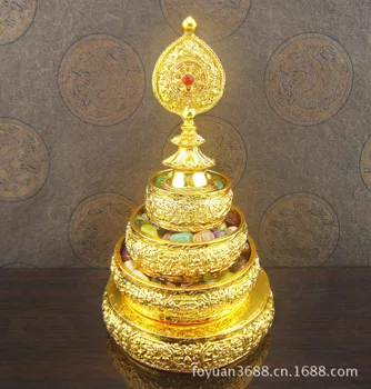 Budistas tibetanos suprimentos de 4 polegadas de liga leve Manza Panmanda Panman Chá Luosi Canadá pode conter Budista ornamentos.