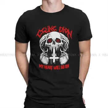 Celine Dion Death Metal My Heart Will Go On Gola Redonda Camiseta Meme Puro Algodão Clássica T-Shirt Dos Homens Tops Individualidade Grande Venda