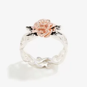 Chegada Nova Impecável Anéis Jóias Simples Cristal Romântico Rosa Anel Oco Bela Forma De Flor Acessórios Requintados Anéis
