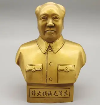 China latão grande líder Mao tsé-tung Cabeça retrato de artesanato estátua