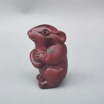 Chinês escultura em madeira riqueza mouse pequena estátua 2