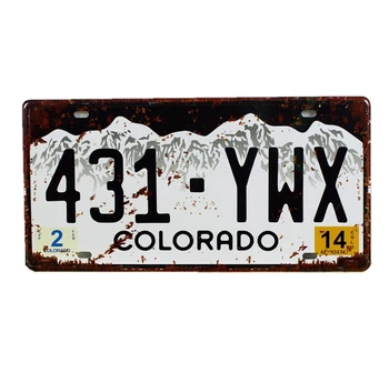 Colorado, Flórida Vintage Garagem De Carro, Número Da Placa De Licença De Metal Estanho Sinais Arte De Parede Pintura, Caminhão De Ferro Artesanato Home Bar Decoração N074