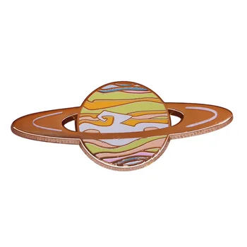 Cósmica Coleção Planeta Saturno Ciência Fãs De Esmalte Emblema De Metal Pin De Lapela Broches Jaqueta Jeans Moda Jóias Acessórios 0