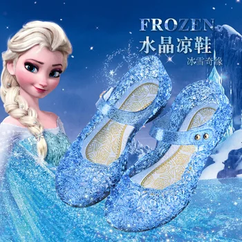 Disney Congelados 2 Meninas Princesa Sandálias Filhos Bebê Sandálias De Chuva, Sapatos De Cristal Elsa Outono Sapatos