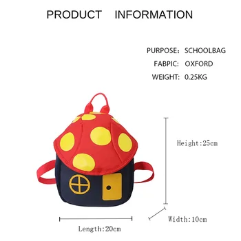 Dos desenhos animados para Crianças de Mochila de Escola Primária Sacos Coloridos Cogumelo em Forma de Pequenas Bookbags para o jardim-de-Infância de Meninas Bebê cor-de-Rosa Mochila 5