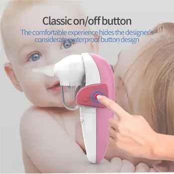 Elétrica Bebê Aspirador Nasal Nariz de Limpeza com Silicone 2 Dicas