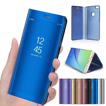 Espelho Flip Case Para o Xiaomi Redmi Nota 7 5 6 Pro 4X Mi 9 8 A1 A2 Lite Pocophone F1 Fundas Casos em Redmi Nota 7 5 6A 6 tampa Pro 1