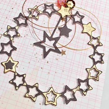 Estrelas Círculo de Fazer Scrapbook Cartão de Felicitações de Corte de Metal Morre Estêncil Moldura em Relevo Modelo DIY de Artesanato