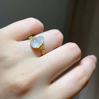 Feminino Finos Anéis de Mulheres de Ouro 18K Esmeralda natural de Pedras preciosas de Pedra de luxo sapo Jóias Christams tamanho personalizado