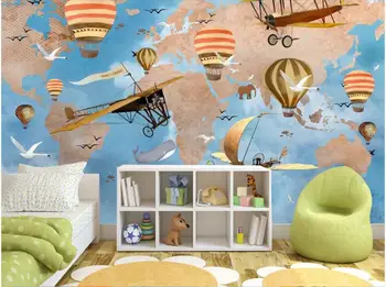 Foto 3d papel de parede personalizado mural Moderno cartoon vôo de fantasia mapa sala de crianças 3d murais de parede papel de parede para parede 3 d