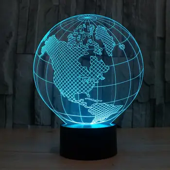 Globo de LED 3D da Lâmpada Interruptor do Toque do Controle Remoto USB Visual Colorido de Luzes da Noite Atmosfera Presente de Natal Decoração de Casa