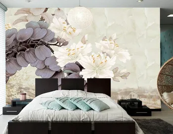 Grande mural, papel de parede,tinta Chinês pintura de flores mural,restaurante, sala de estudo sofá TV na parede do quarto em 3d papel de parede 2