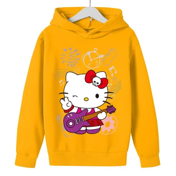 Hello Kitty Capuz Casaco De Crianças 3 A 14 Anos Crianças De Roupa De Menino Com Roupas De Meninas Anime Com Capuz Crianças Roupas Com Capuz Casaco Com Carapuço