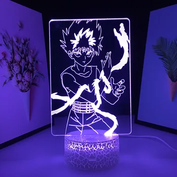 Hiei Figura Nightlight para Presente de Aniversário Decoração do Quarto do Nightlight Mangá Quarto LED Lâmpada da Noite de Yu Yu Hakusho Anime 3D DIODO emissor de Luz