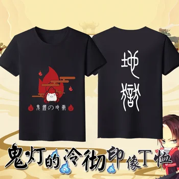 Hoozuki não Reitetsu Anime Unisex T-shirt de Verão do Algodão Camisa de Manga Curta T Tops Bom Padrão de Cor Preto 3