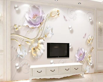 Jóias em Relevo Estéreo Tulip 3d papel de parede mural papel de pared,sala de TV, sofá parede do quarto cozinha papéis de parede decoração da casa