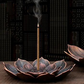 Liga De Queimador De Incenso Vara Placa De Suporte Do Queimador Placa Budismo Bobina Lotus Incensário