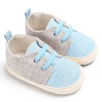 Lona Sapatos De Bebê Marca Primeiro Walkers Do Bebê Macio Inferior Do Bebê Meninos Sapatos Sapatos De Berço De Recém-Nascidos Meninos Calçados De Bebê Mocassins