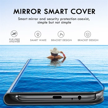 Luxo Chapeamento Espelho Inteligente Casos para Samsung Galaxy A5 2017 a520 A520F Flip Telefone de Protecção Capa Para Samsung A5 2017 A520 Saco 4