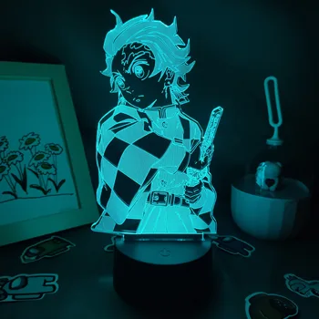 Lâmpada de Lava Anime Demon Slayer Figura Tanjiro Kamado 3D LED RGB Luzes da Noite de Presente para o Amigo Quarto Mangá Decoração Kimetsu Não Yaiba 0
