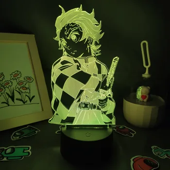 Lâmpada de Lava Anime Demon Slayer Figura Tanjiro Kamado 3D LED RGB Luzes da Noite de Presente para o Amigo Quarto Mangá Decoração Kimetsu Não Yaiba 2