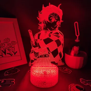 Lâmpada de Lava Anime Demon Slayer Figura Tanjiro Kamado 3D LED RGB Luzes da Noite de Presente para o Amigo Quarto Mangá Decoração Kimetsu Não Yaiba 3