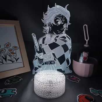 Lâmpada de Lava Anime Demon Slayer Figura Tanjiro Kamado 3D LED RGB Luzes da Noite de Presente para o Amigo Quarto Mangá Decoração Kimetsu Não Yaiba 5