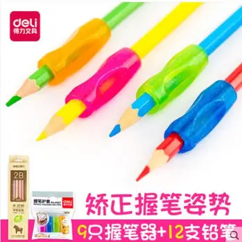 Macio cola lápis de aderência retificar a postura de segurar uma caneta de compras livres de