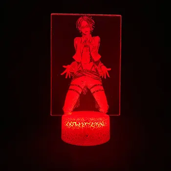 Mangá Ataque Titan Anime Figura Alterar Zoe 3D de Imagem LED Lâmpada de Lava Bateria RGB de Néon Colorido Nightlight Tabela Decoração da Mesa