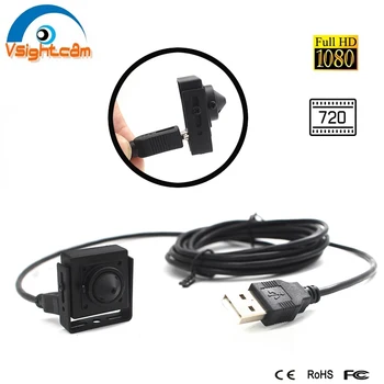 Micro USB Externo da Câmara 25*25mm Tamanho Opcional Usb 2.0 PC Web Driver Livre Pin Hole ATM Banco Digital 1080P 720P Indústria Webcam