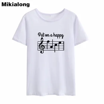 Mikialong 2018 Punk Rack Estilo De Música Que Funny T-Shirt Das Mulheres Causal Short Sleeve Top De Verão Camiseta Femme Tumblr Camiseta Feminina