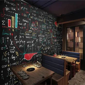 Milofi personalizados em 3D papel de parede mural pintado a mão vetoriais coloridos de giz de quadro negro na parede do fundo sala de estar decoração do quarto wa 1