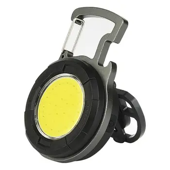 Mini Lanterna elétrica do Keychain do Exterior Clipe de Luz de Emergência Abridor de Garrafa COB Chaveiro de Carregamento USB Multifuncional de Campismo Luz