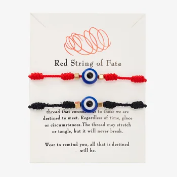 Moda Azul Do Olho Mau, Bracelete Para Mulheres, Homens Esferas Vermelha Feito A Mão Corda Trançada Thread Sorte Pulseiras Crianças Par De Jóias De Presente 2023