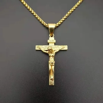 Moda Cristã Jesus Pendente da Cruz da Moda Charme dos Homens Pingente Religioso Amuleto Acessórios de Hip Hop, Punk de Jóias Sem Cadeia