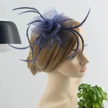 Mulheres Bonitas Cabeça De Toda A Correspondência Do Arnês De Noiva Headwear De Luz Ultra Net Fios Fascinators Das Senhoras Chapéu De