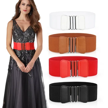 Mulheres Cintura Cintos Skinny Elástico Ceinture De Moda Senhora Alongamento Elástico De Couro Cinto Largo Vestido De Adorno Para Femme Cintura 0