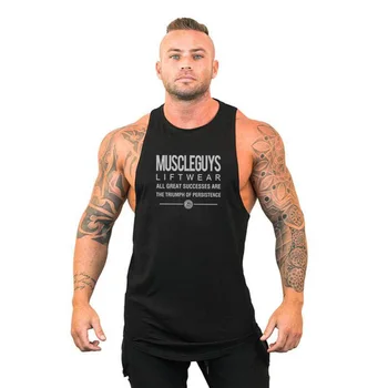 Muscleguys roupas de Marca colete de musculação e fitness homens tops da marca de alta qualidade de algodão camiseta sem Mangas 0